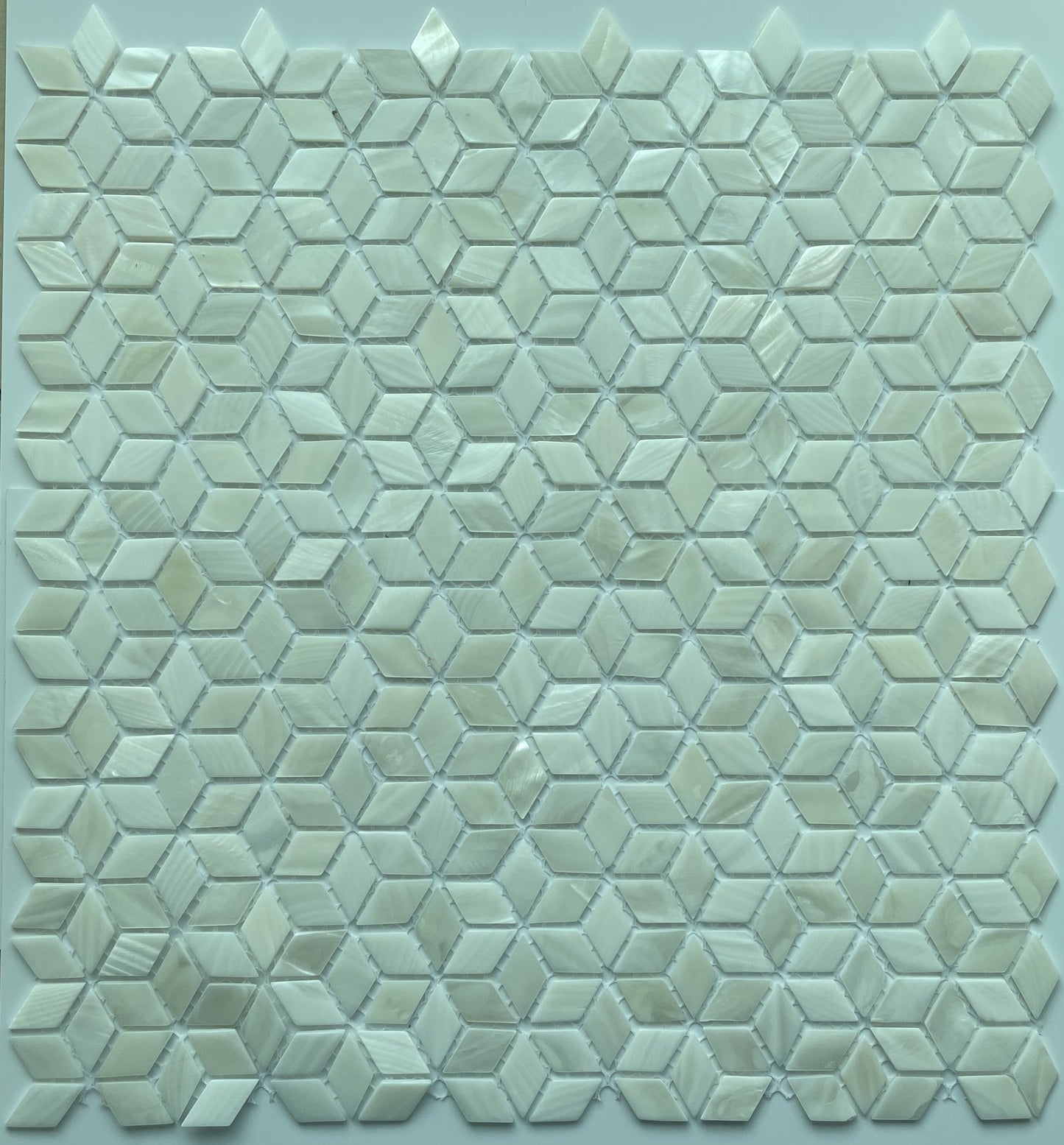 White Mini Diamond Mother of Pearl Mosaic Tile for Bathroom Kitchen and Shower Wall Tile