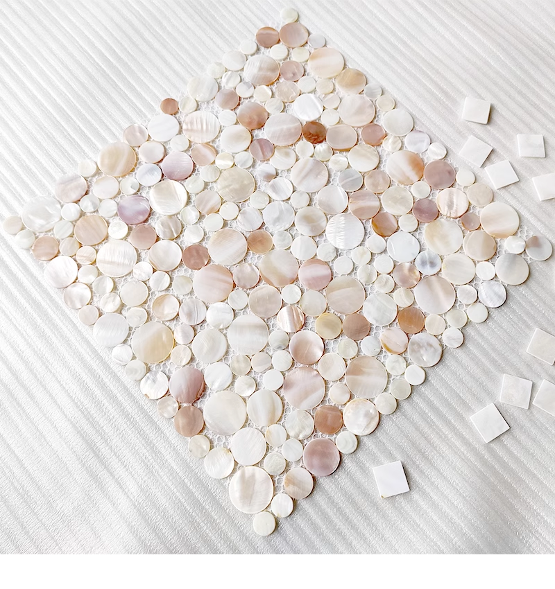 Serene Small and Big Circle Mother of Pearl Mosaic Tile for Bathroom Kitchen and Shower Wall Tile
