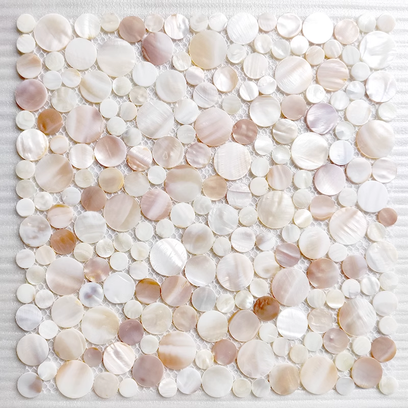 Serene Small and Big Circle Mother of Pearl Mosaic Tile for Bathroom Kitchen and Shower Wall Tile