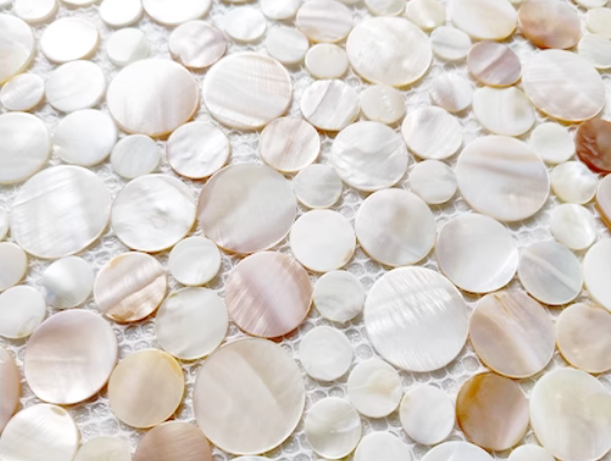 Serene Small and Big Circle Mother of Pearl Mosaic Tile for Bathroom Kitchen and Shower Wall Tile