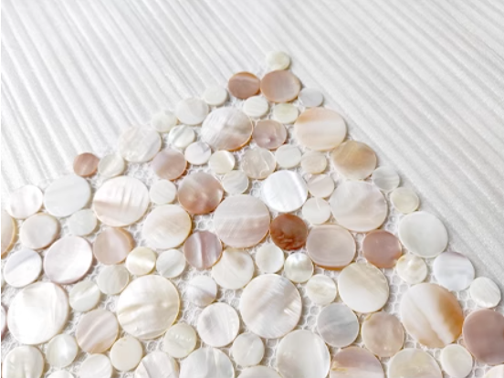 Serene Small and Big Circle Mother of Pearl Mosaic Tile for Bathroom Kitchen and Shower Wall Tile