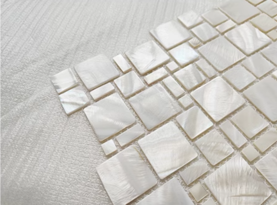 White Puzzle Mother of Pearl Mosaic Tile for Bathroom Kitchen and Shower Wall Tile