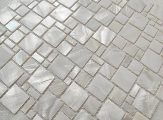 White Puzzle Mother of Pearl Mosaic Tile for Bathroom Kitchen and Shower Wall Tile