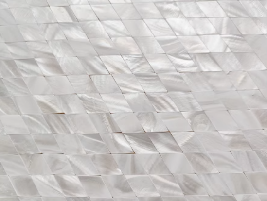 White Rhombus Seamless Mother of Pearl Mosaic Tile for Bathroom Kitchen Shower Wall Tile
