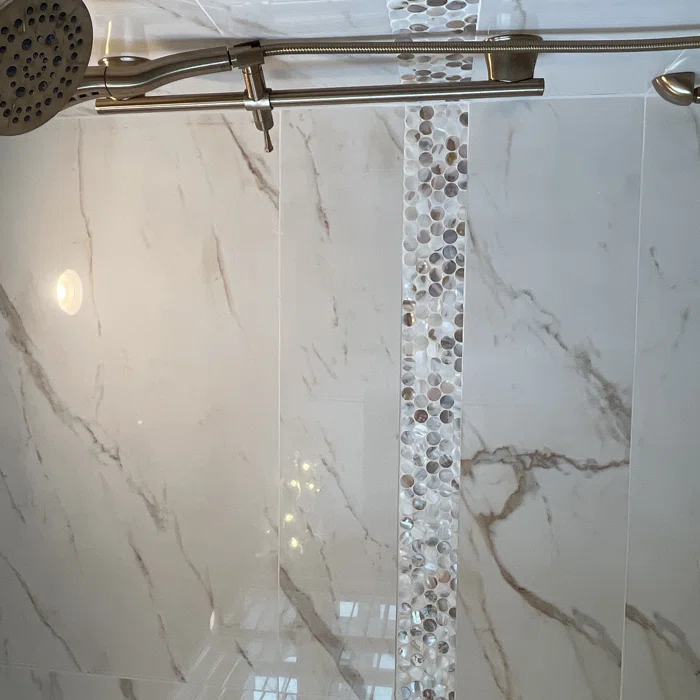 Dapple Circle Mother of Pearl Mosaic Tile for Bathroom Kitchen and Shower Wall Tile