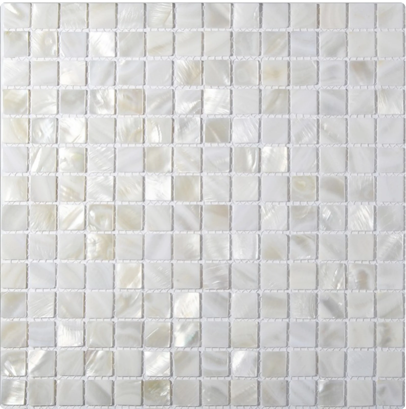 White Square Mother of Pearl Mosaic Tile for Bathroom Kitchen and Shower Wall Tile