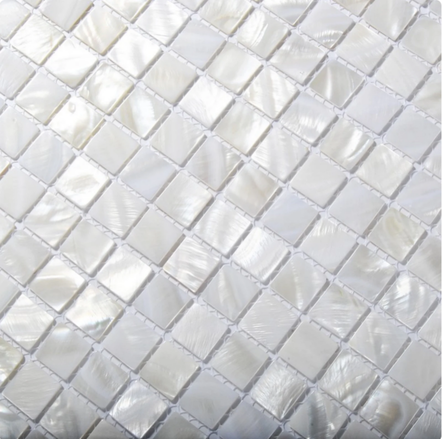 White Square Mother of Pearl Mosaic Tile for Bathroom Kitchen and Shower Wall Tile