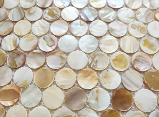 Dapple Circle Mother of Pearl Mosaic Tile for Bathroom Kitchen and Shower Wall Tile