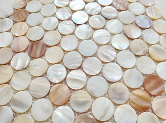 Serene Circle Mother of Pearl Mosaic Tile For Bathroom Tile Kitchen Shower Wall Backsplash Tile