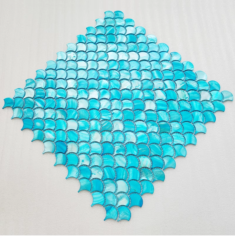 Dyed Scallop Mother of Pearl Mosaic Tile for Bathroom Kitchen and Shower Wall Tile