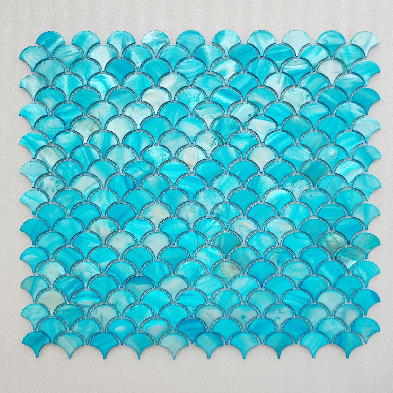 Dyed Scallop Mother of Pearl Mosaic Tile for Bathroom Kitchen and Shower Wall Tile