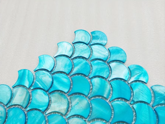 Dyed Scallop Mother of Pearl Mosaic Tile for Bathroom Kitchen and Shower Wall Tile