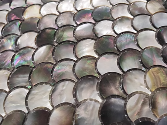 Black Scallop Mother of Pearl Seashell Mosaic Tile for Bathroom Kitchen and Shower Wall Tile
