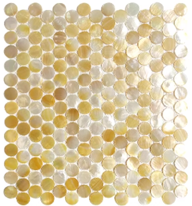 Yellow Circle Mother of Pearl Mosaic Seashell Tile for Bathroom Kitchen and Shower Wall Tile