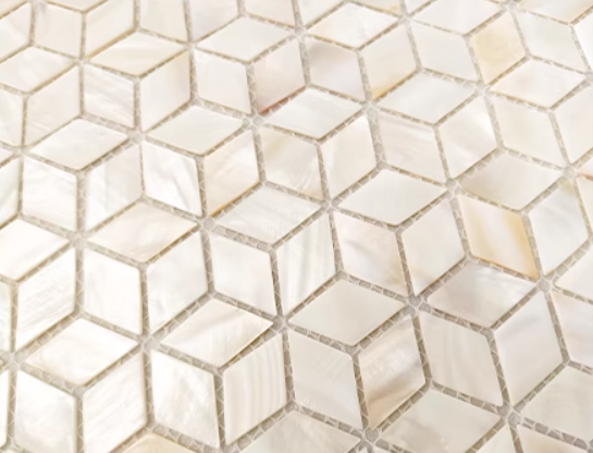 Pink Rhombus Mother of Pearl Mosaic Tile For Bathroom Kitchen Wall Spa Shower Backsplash Tile