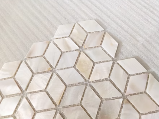 Pink Rhombus Mother of Pearl Mosaic Tile For Bathroom Kitchen Wall Spa Shower Backsplash Tile
