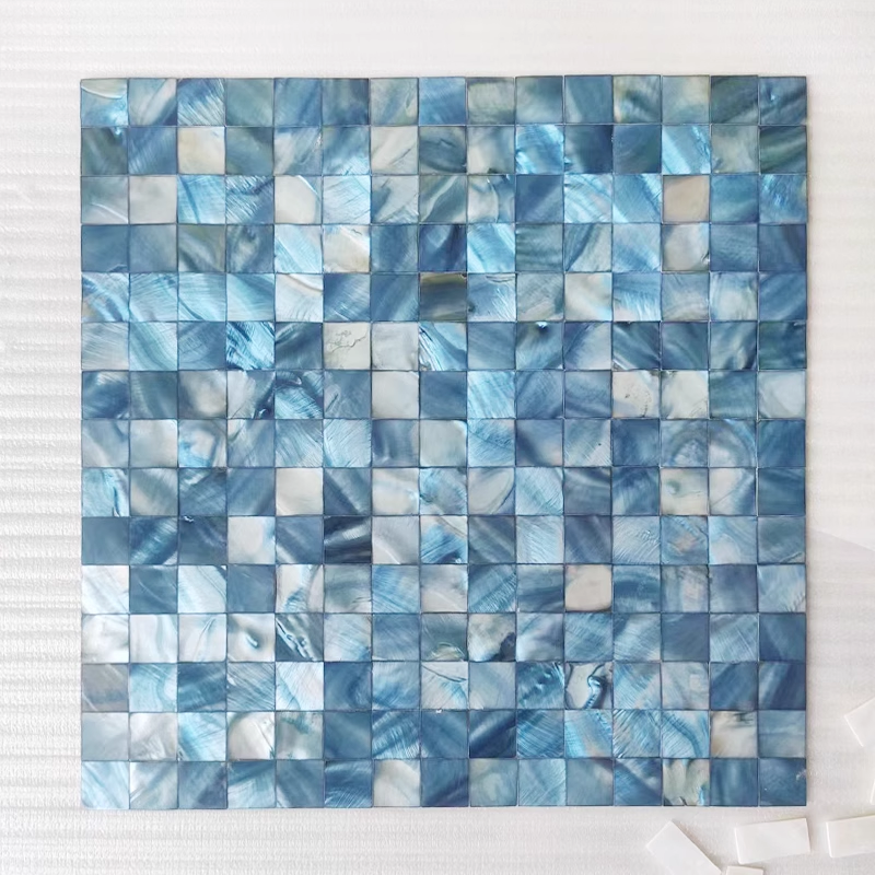 Dyed Square Groutless Mother of Pearl Mosaic Tile for Bathroom Kitchen and Shower Wall Tile