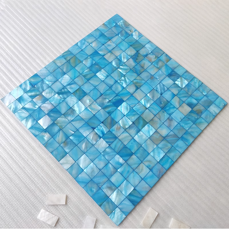 Dyed Square Groutless Mother of Pearl Mosaic Tile for Bathroom Kitchen and Shower Wall Tile