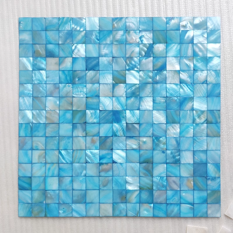 Dyed Square Groutless Mother of Pearl Mosaic Tile for Bathroom Kitchen and Shower Wall Tile