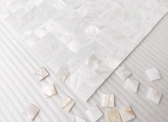 1" X 1" White Square Seamless Mother of Pearl Mosaic Tile For Bathroom Kitchen Shower Wall Tile