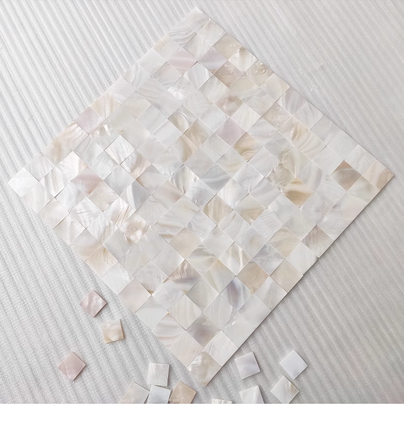 1" X 1" Serene Square Groutless Mother of Pearl Tile for Bathroom,Kitchen and Shower Wall Tile