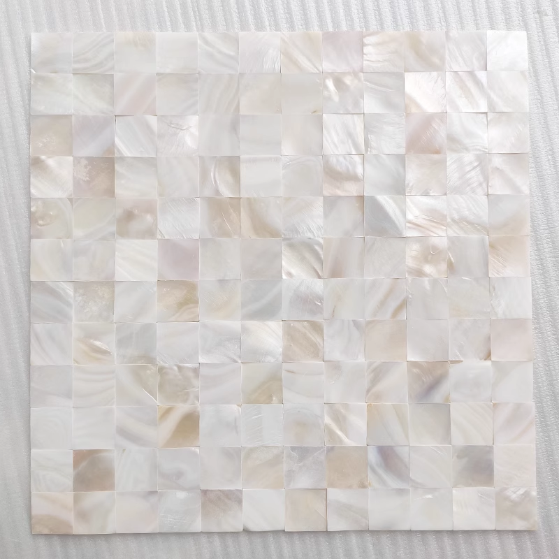 1" X 1" Serene Square Groutless Mother of Pearl Tile for Bathroom,Kitchen and Shower Wall Tile