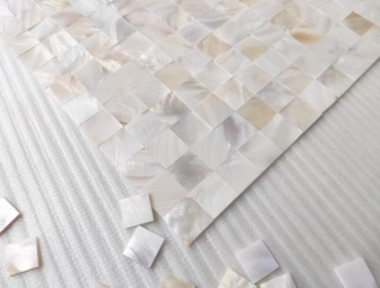 1" X 1" Serene Square Groutless Mother of Pearl Tile for Bathroom,Kitchen and Shower Wall Tile