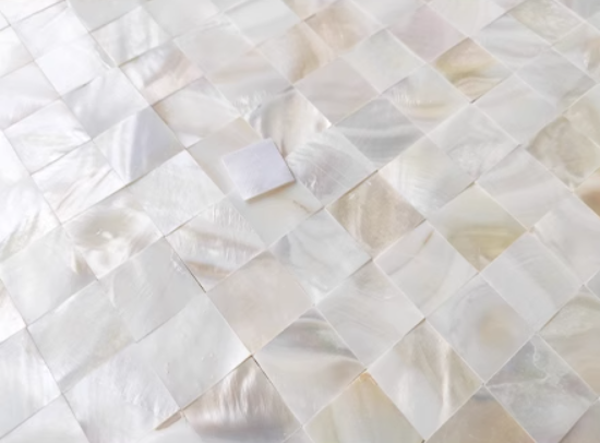 1" X 1" Serene Square Groutless Mother of Pearl Tile for Bathroom,Kitchen and Shower Wall Tile