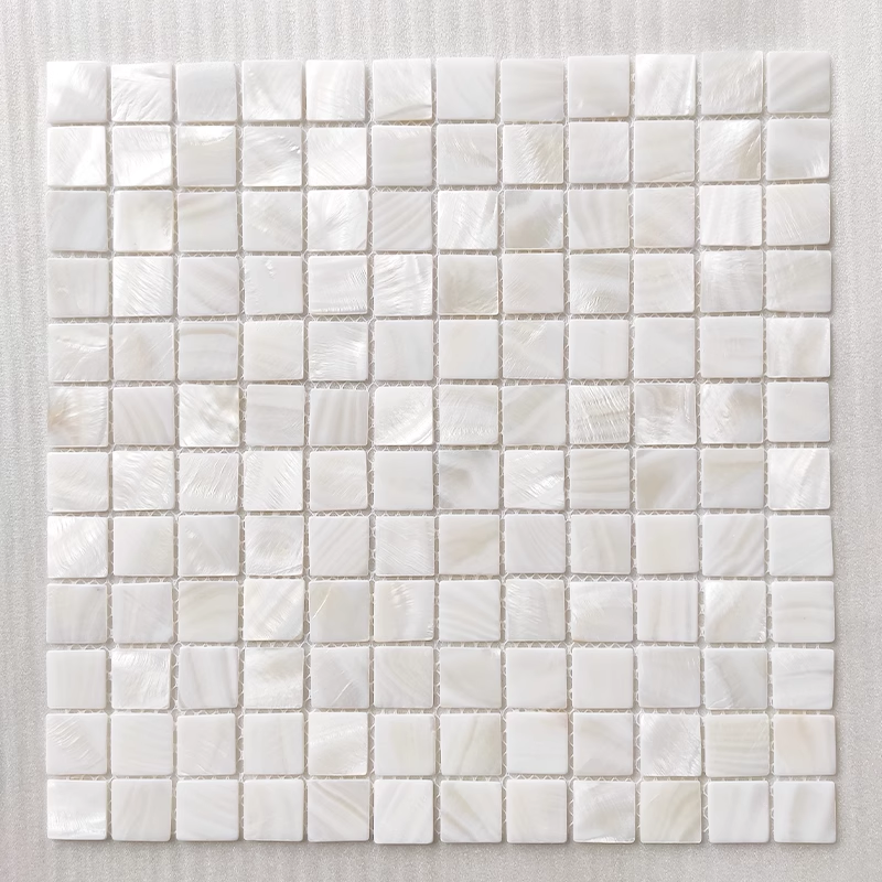 1" X 1"(25mm x 25mm) White Square Mother of Pearl Mosaic Tile for Bathroom Kitchan and Shower Wall Tile