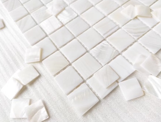 1" X 1"(25mm x 25mm) White Square Mother of Pearl Mosaic Tile for Bathroom Kitchan and Shower Wall Tile