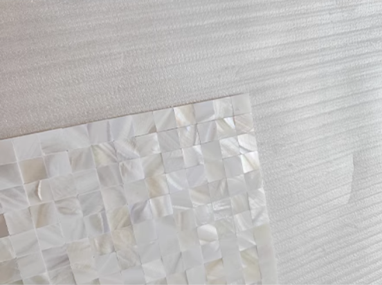 0.59" X 0.59"(15mm X 15mm) White Square Seamless Mother of Pearl Mosaic Tile for Bathroom Kitchen and Shower Wall Tile