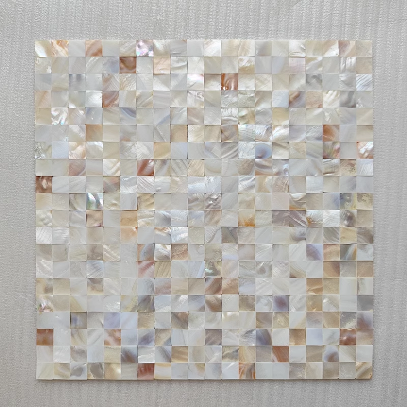 0.59" X 0.59"(15mm X 15mm) Serene Square Seamless Mother of Pearl Mosaic Tile for Bathroom Kitchen and Shower Wall Tile