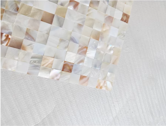 0.59" X 0.59"(15mm X 15mm) Serene Square Seamless Mother of Pearl Mosaic Tile for Bathroom Kitchen and Shower Wall Tile