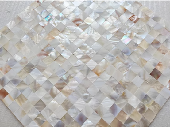 0.59" X 0.59"(15mm X 15mm) Serene Square Seamless Mother of Pearl Mosaic Tile for Bathroom Kitchen and Shower Wall Tile