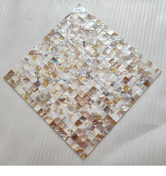 0.59" X 0.59"(15mm X 15mm) Dapple Square Seamless Mother of Pearl Mosaic Tile for Bathroom Kitchen and Shower Wall Tile