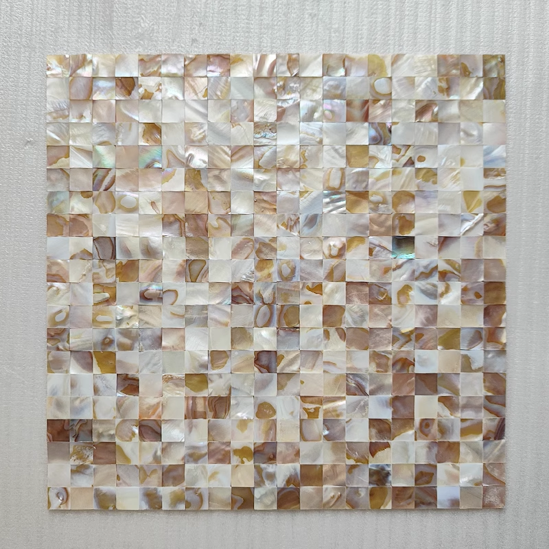 0.59" X 0.59"(15mm X 15mm) Dapple Square Seamless Mother of Pearl Mosaic Tile for Bathroom Kitchen and Shower Wall Tile