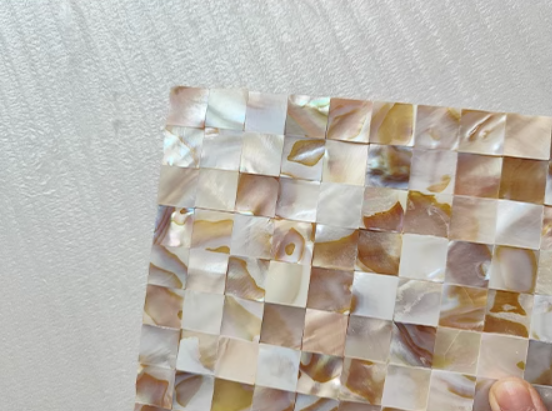 0.59" X 0.59"(15mm X 15mm) Dapple Square Seamless Mother of Pearl Mosaic Tile for Bathroom Kitchen and Shower Wall Tile