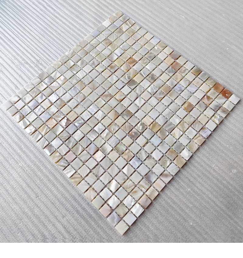 0.59" X 0.59"(15mm X 15mm) Serene Square Mother of Pearl Mosaic Tile for Bathroom Kitchen and Shower Wall Tile