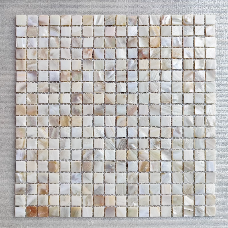 0.59" X 0.59"(15mm X 15mm) Serene Square Mother of Pearl Mosaic Tile for Bathroom Kitchen and Shower Wall Tile