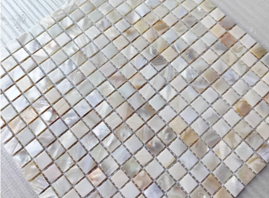 0.59" X 0.59"(15mm X 15mm) Serene Square Mother of Pearl Mosaic Tile for Bathroom Kitchen and Shower Wall Tile