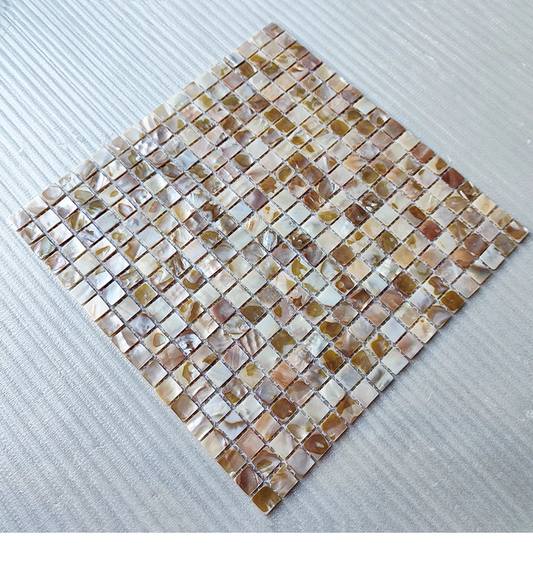 0.59" X 0.59"(15mm X 15mm) Dapple Square Mother of Pearl Mosaic Tile for Bathroom Kitchen and Shower Wall Tile