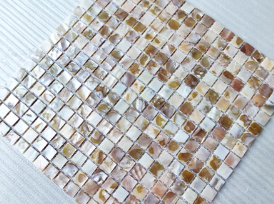 0.59" X 0.59"(15mm X 15mm) Dapple Square Mother of Pearl Mosaic Tile for Bathroom Kitchen and Shower Wall Tile