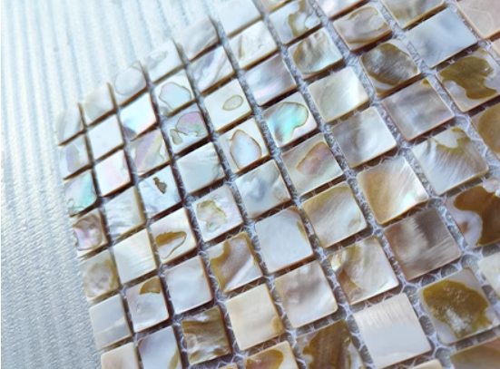 0.59" X 0.59"(15mm X 15mm) Dapple Square Mother of Pearl Mosaic Tile for Bathroom Kitchen and Shower Wall Tile