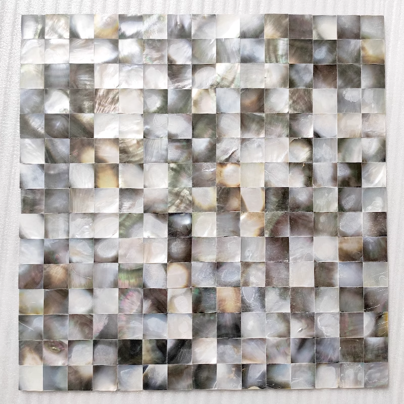 Black Square Seamless Mother of Pearl Seashell Mosaic Tile for Bathroom Kitchen and Shower Wall Tile