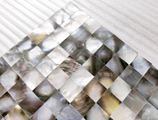 Black Square Seamless Mother of Pearl Seashell Mosaic Tile for Bathroom Kitchen and Shower Wall Tile