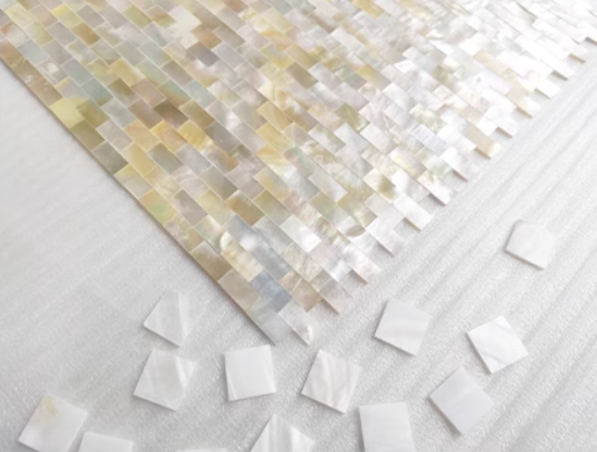 Yellow Brick Seamless Mother of Pearl Mosaic Seashell Tile for Bathroom Kitchen and Shower Wall Tile