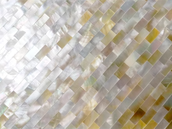 Yellow Brick Seamless Mother of Pearl Mosaic Seashell Tile for Bathroom Kitchen and Shower Wall Tile