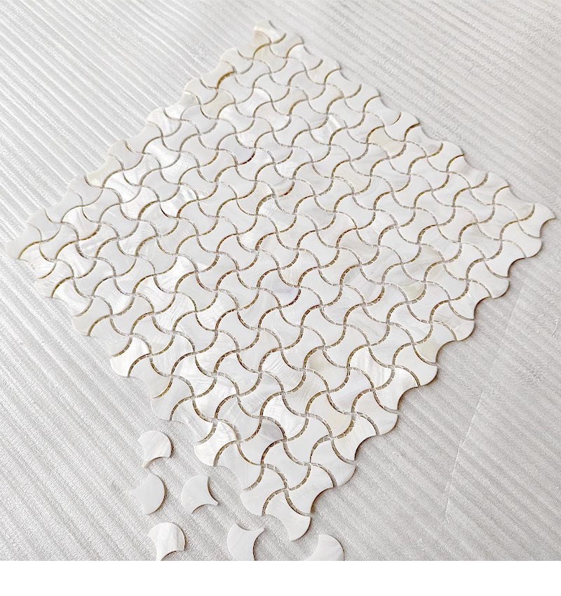 Bespoke White Dumbbell Mother of Pearl Mosaic Tile for Bathroom Kitchen and Shower Wall Tile(10 Sheets)