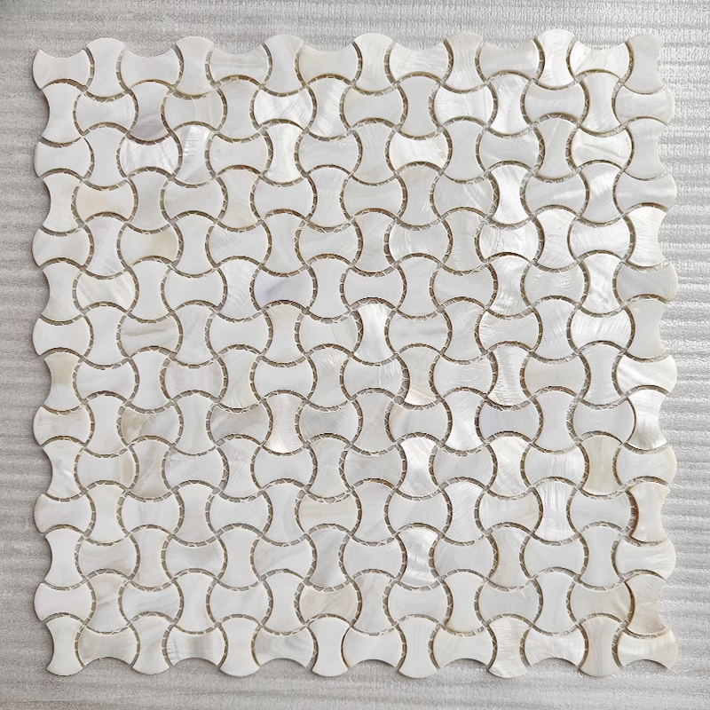 Bespoke White Dumbbell Mother of Pearl Mosaic Tile for Bathroom Kitchen and Shower Wall Tile(10 Sheets)