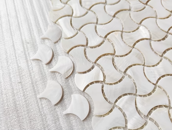 Bespoke White Dumbbell Mother of Pearl Mosaic Tile for Bathroom Kitchen and Shower Wall Tile(10 Sheets)